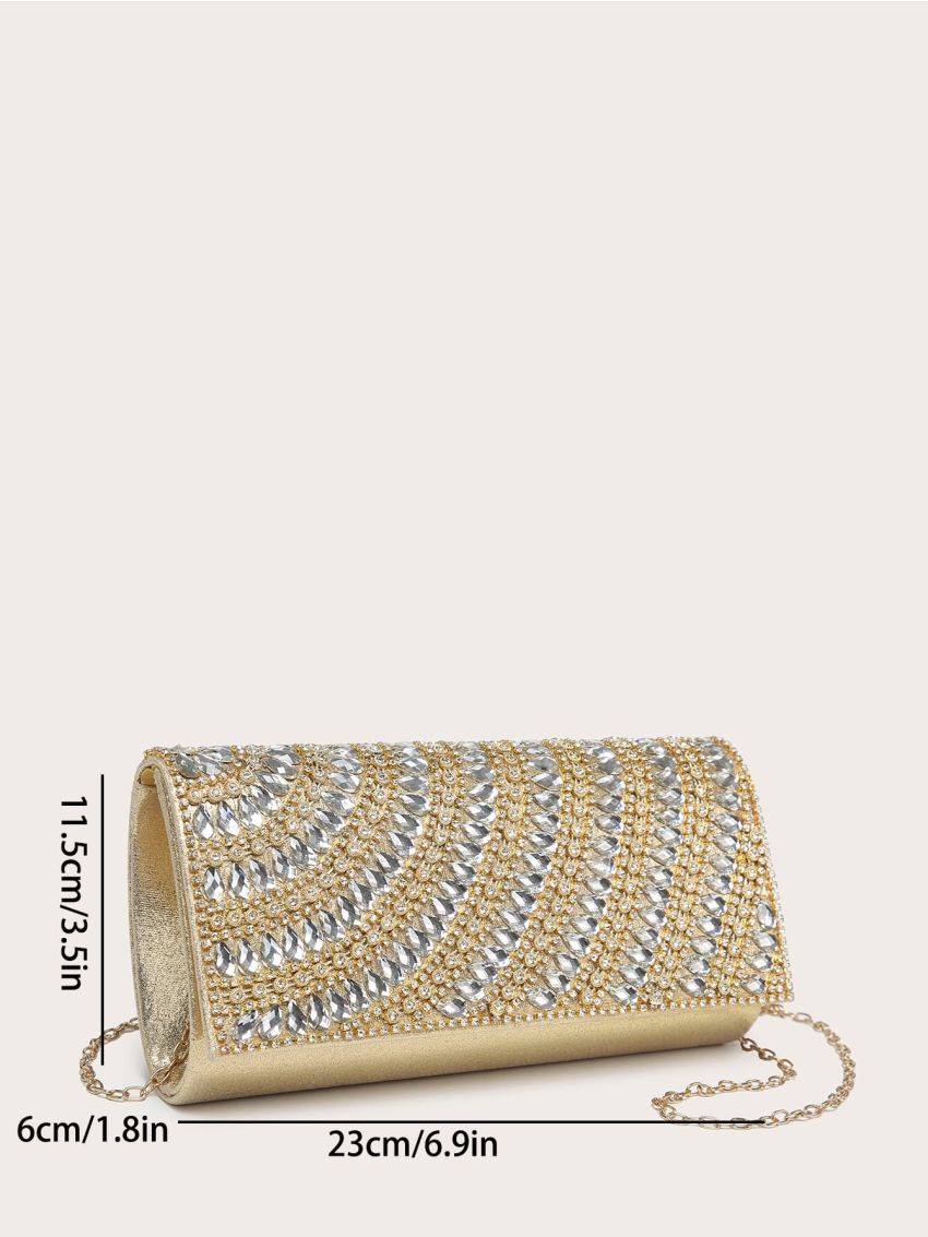 Rhinestone & Fringe Decor Square Bag