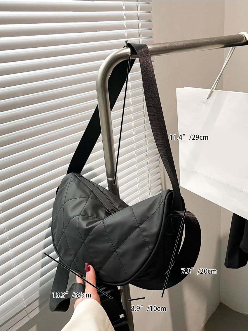 Quilted Detail Hobo Bag