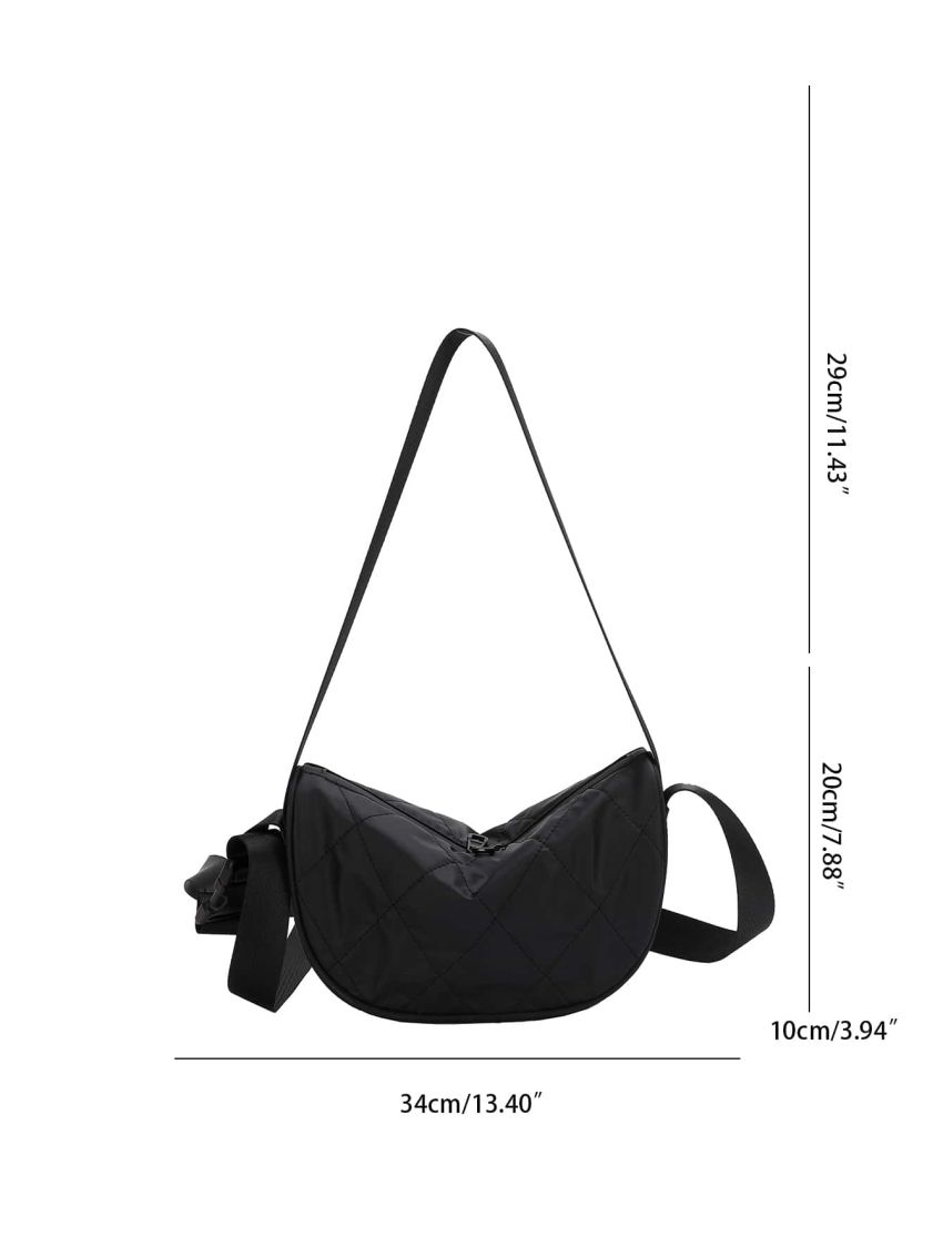 Quilted Detail Hobo Bag