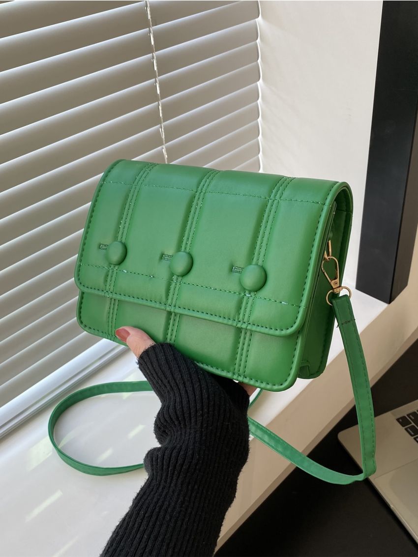 Quilted Flap Square Bag