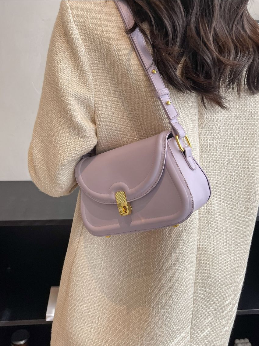 Metal Decor Flap Square Bag