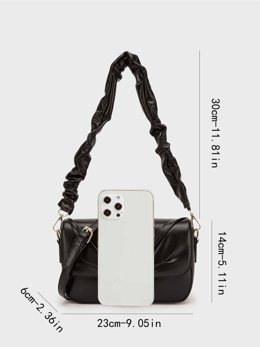 Minimalist Ruched Design Shoulder Bag