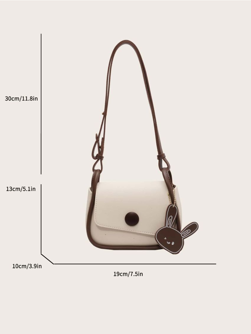 Mini Minimalist Flap Square Bag With Bag Charm
