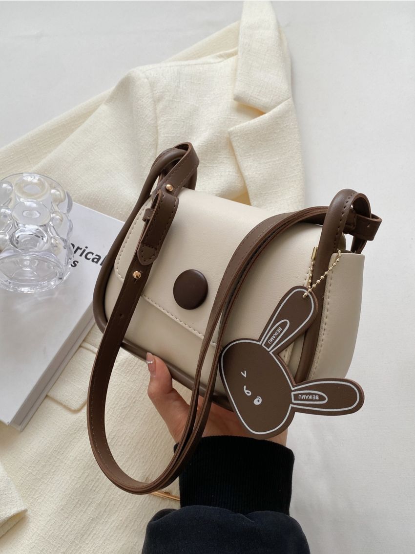 Mini Minimalist Flap Square Bag With Bag Charm