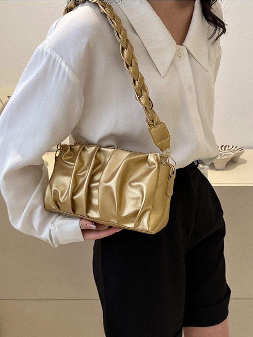 Metallic Ruched Bag