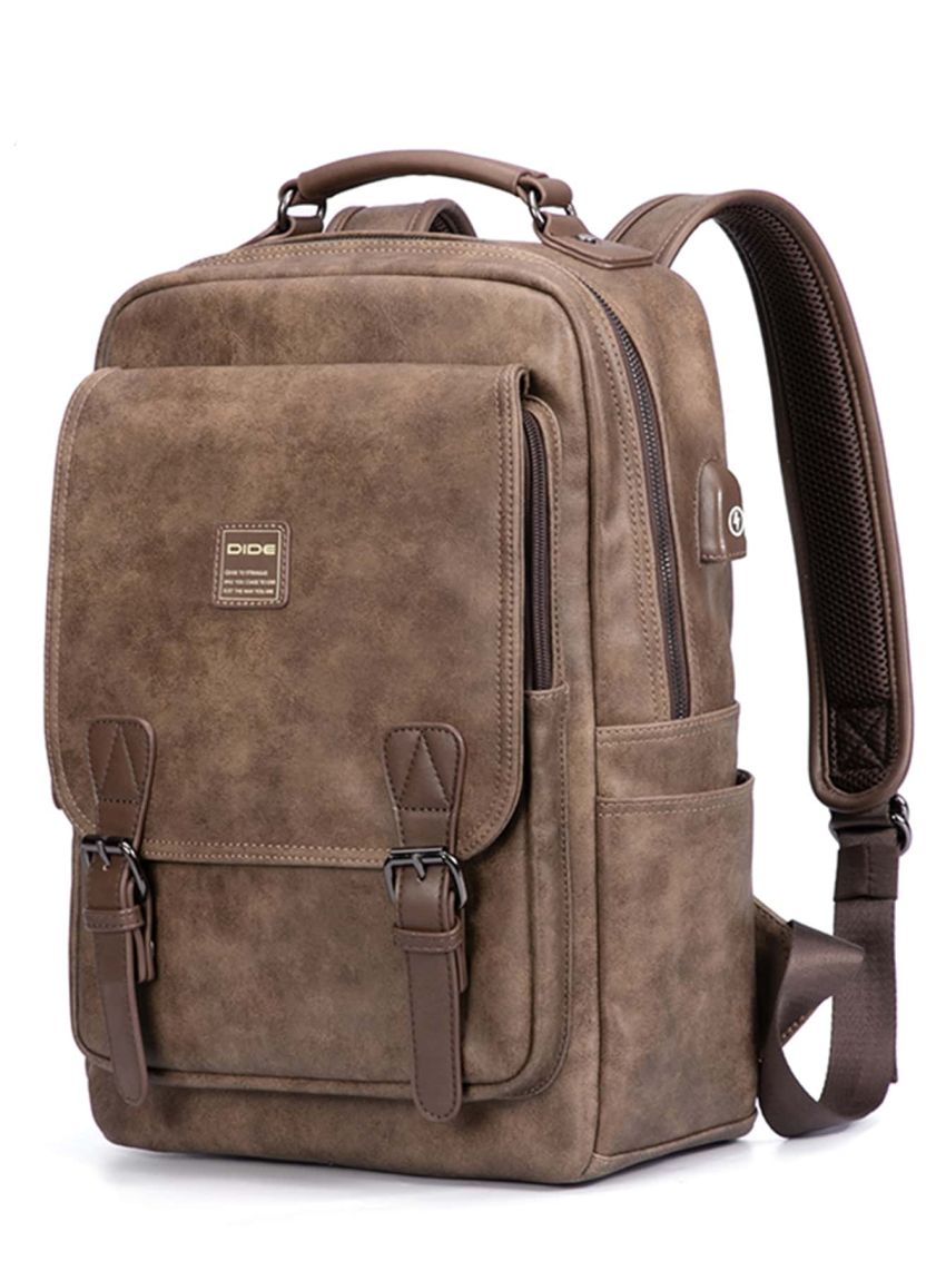 USB Charging Port Laptop Backpack Men Vintage Casual Travel Backpack Bag Male Preppy Schoolbag