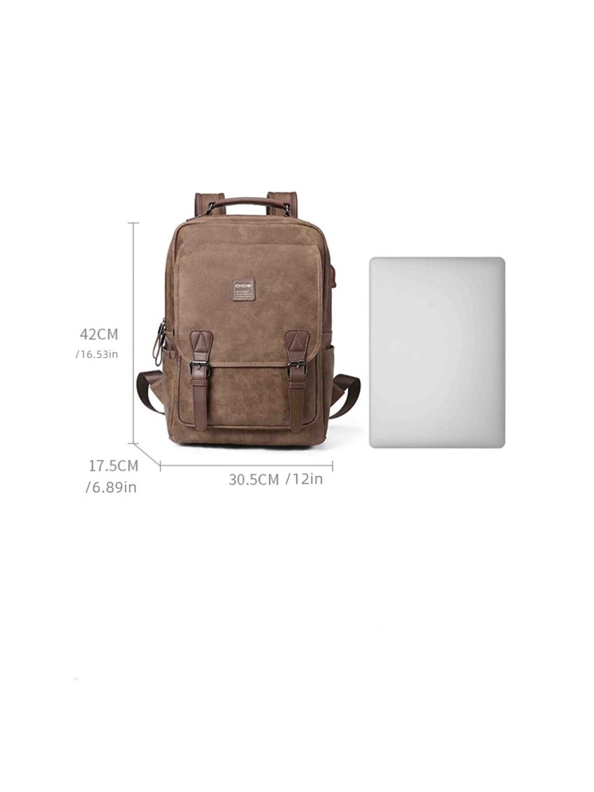 USB Charging Port Laptop Backpack Men Vintage Casual Travel Backpack Bag Male Preppy Schoolbag