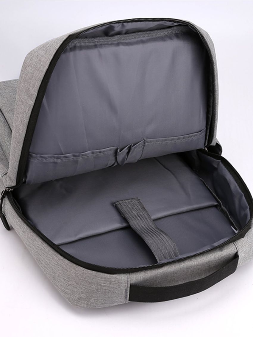 Men's Fashion Casual Water Resistant Anti-Theft Backpack With USB Port Men Zip Front Laptop Backpack