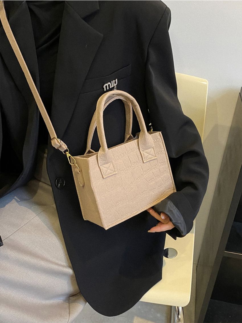 Crocodile Embossed Square Bag