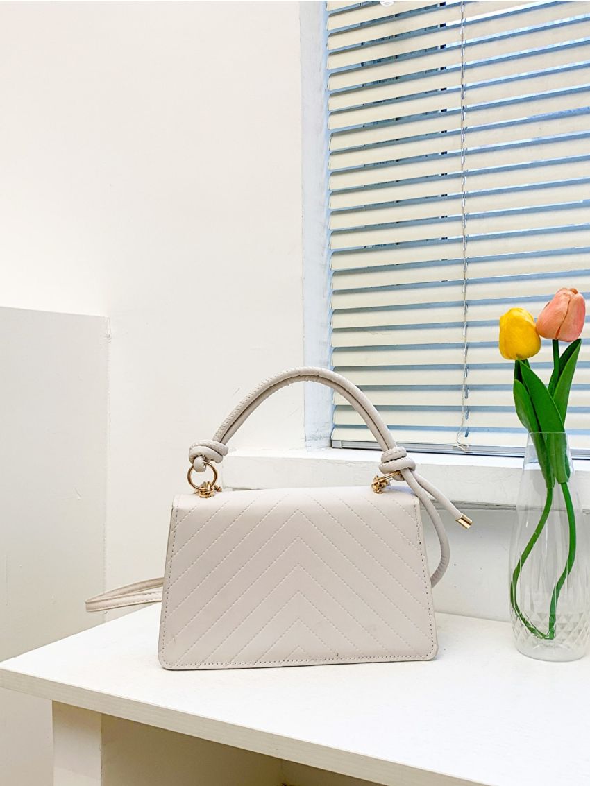 Chevron Flap Square Bag