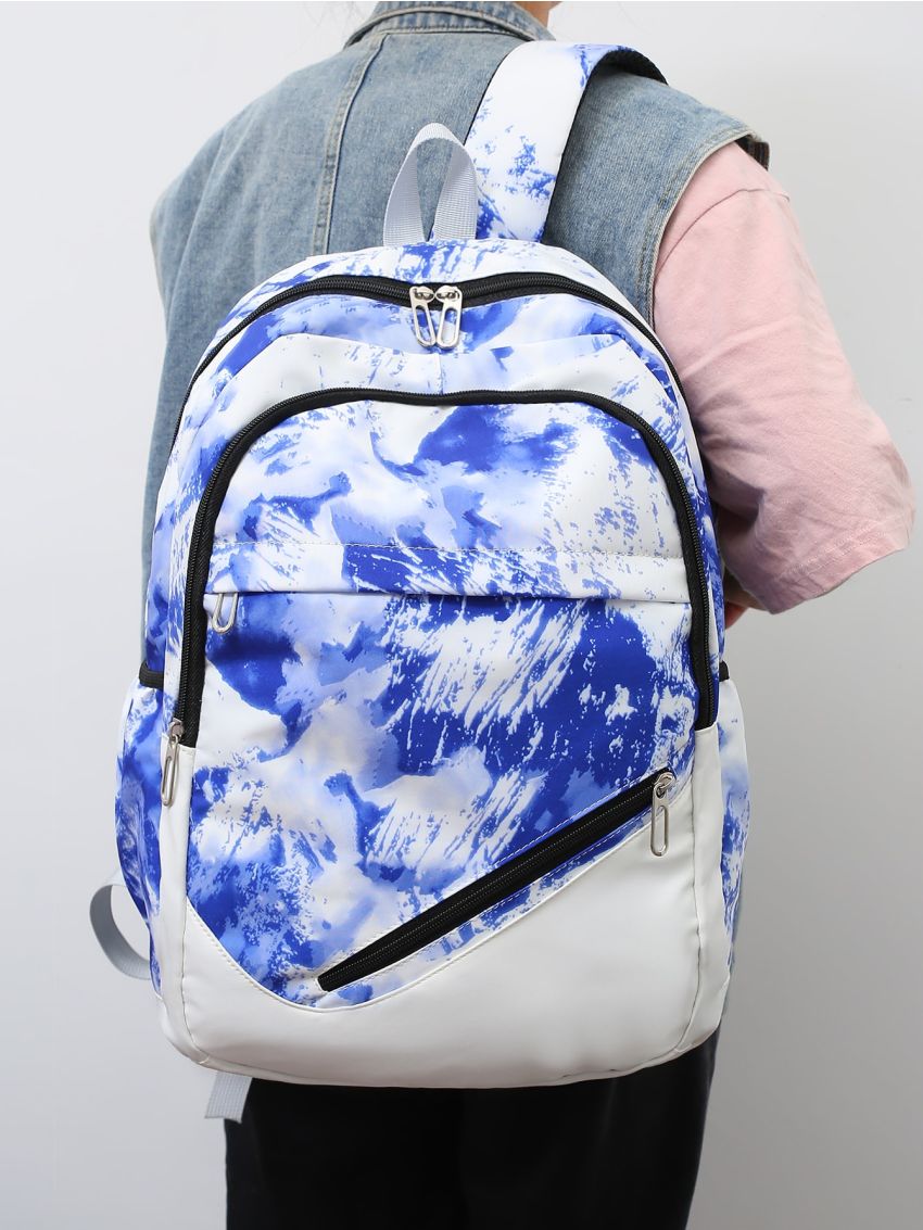 3pcs Tie Dye Functional Backpack Set