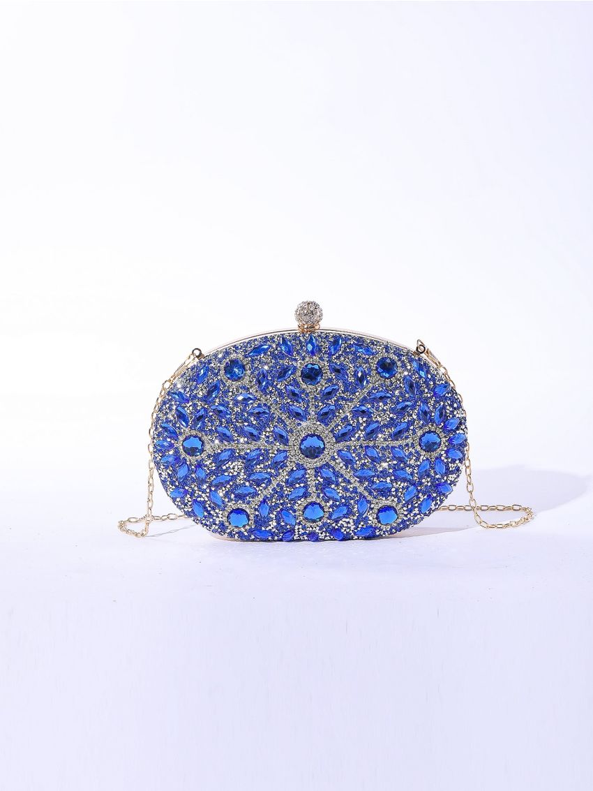Mini Rhinestone Decor Chain Box Bag