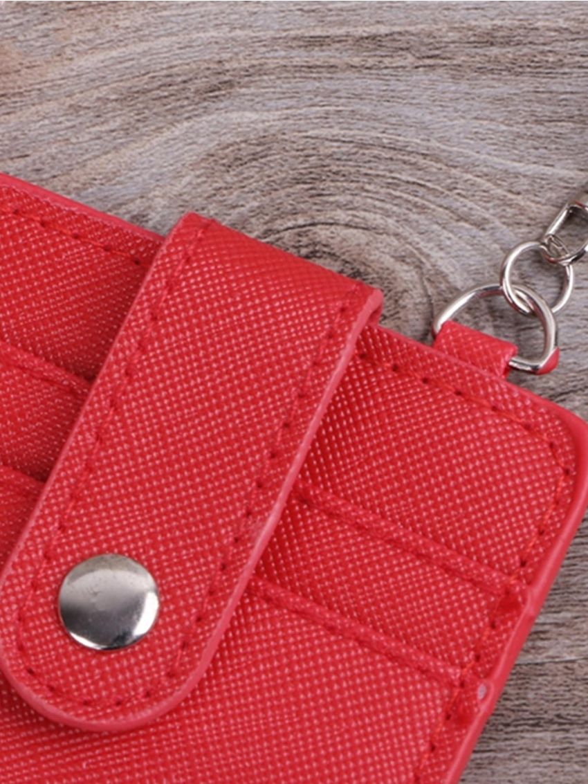 Unisex Color Portable ID Card Holder Bus Card Cover Case Office Work Key Chain Key Ring Tool