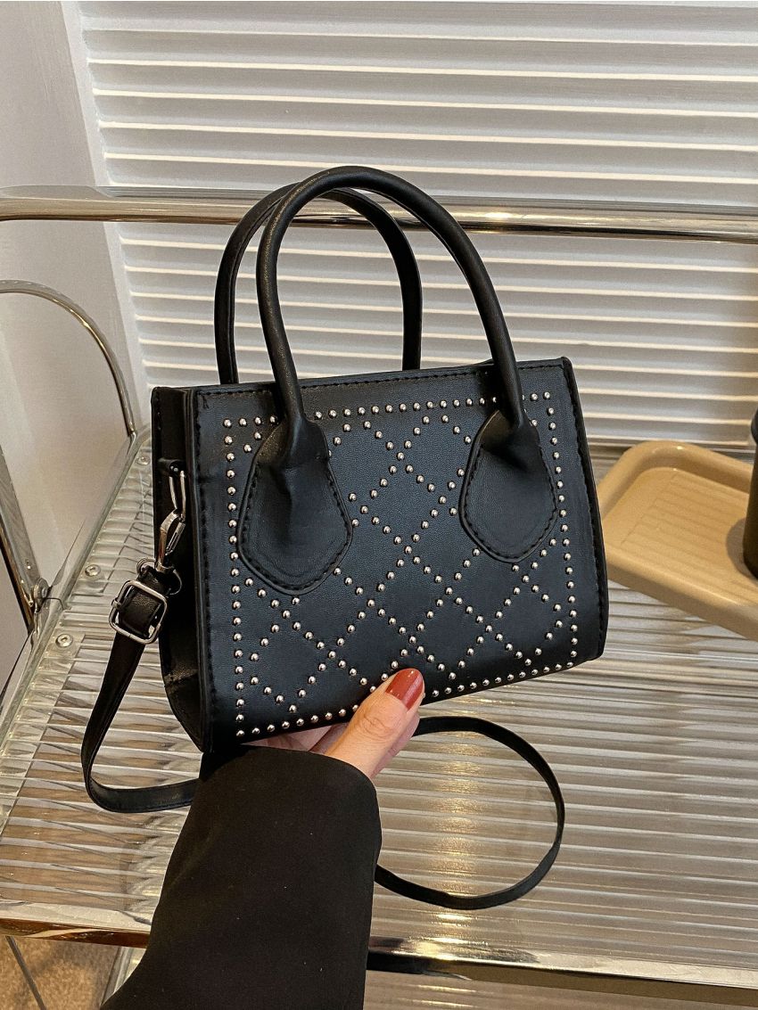 Mini Studded Decor Square Bag