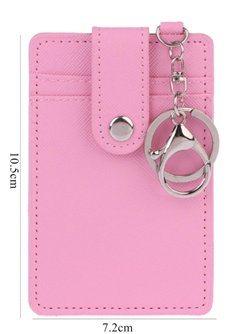 Unisex Color Portable ID Card Holder Bus Card Cover Case Office Work Key Chain Key Ring Tool