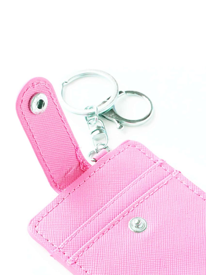 Unisex Color Portable ID Card Holder Bus Card Cover Case Office Work Key Chain Key Ring Tool