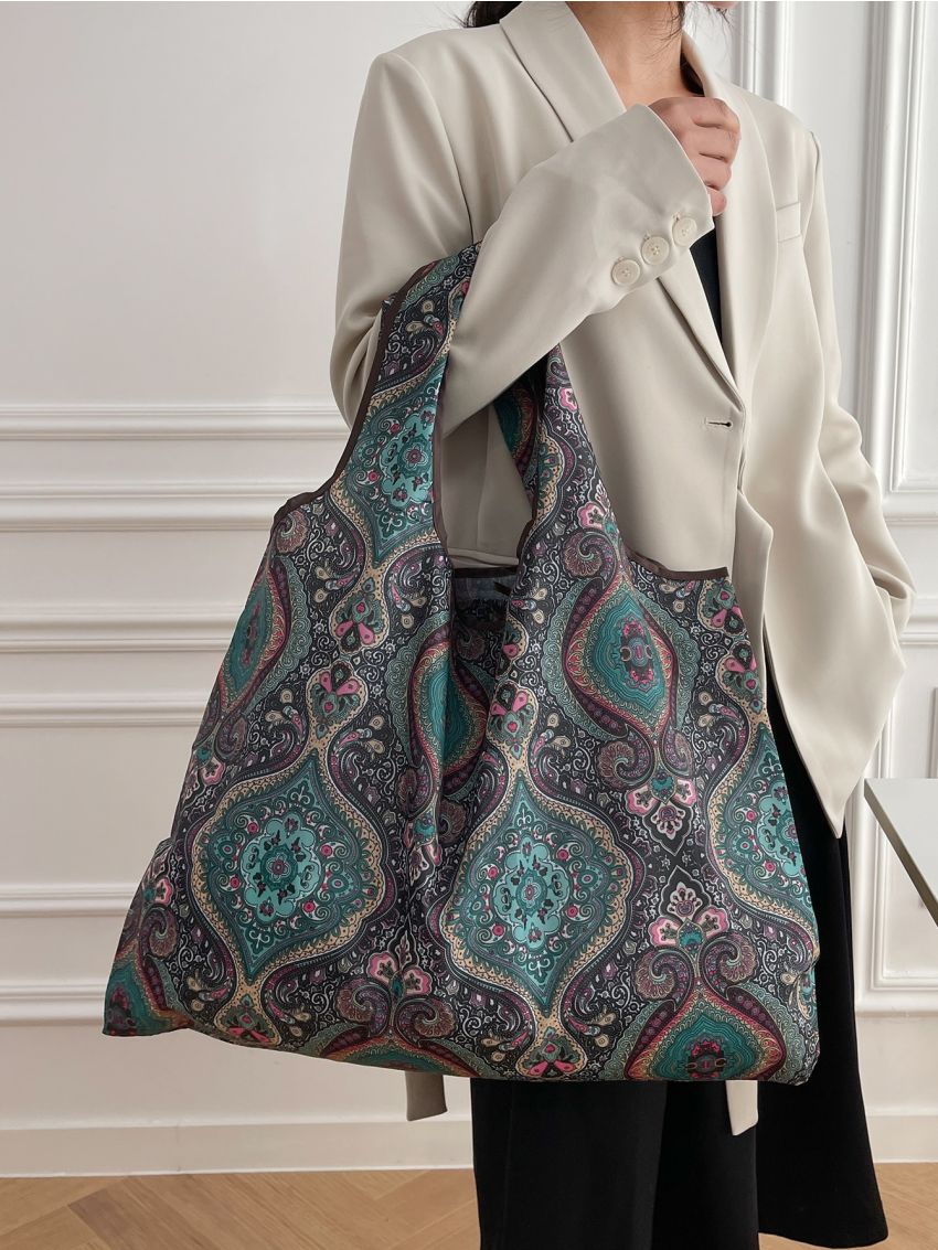 Paisley Graphic Shopper Bag Large Tote Bag