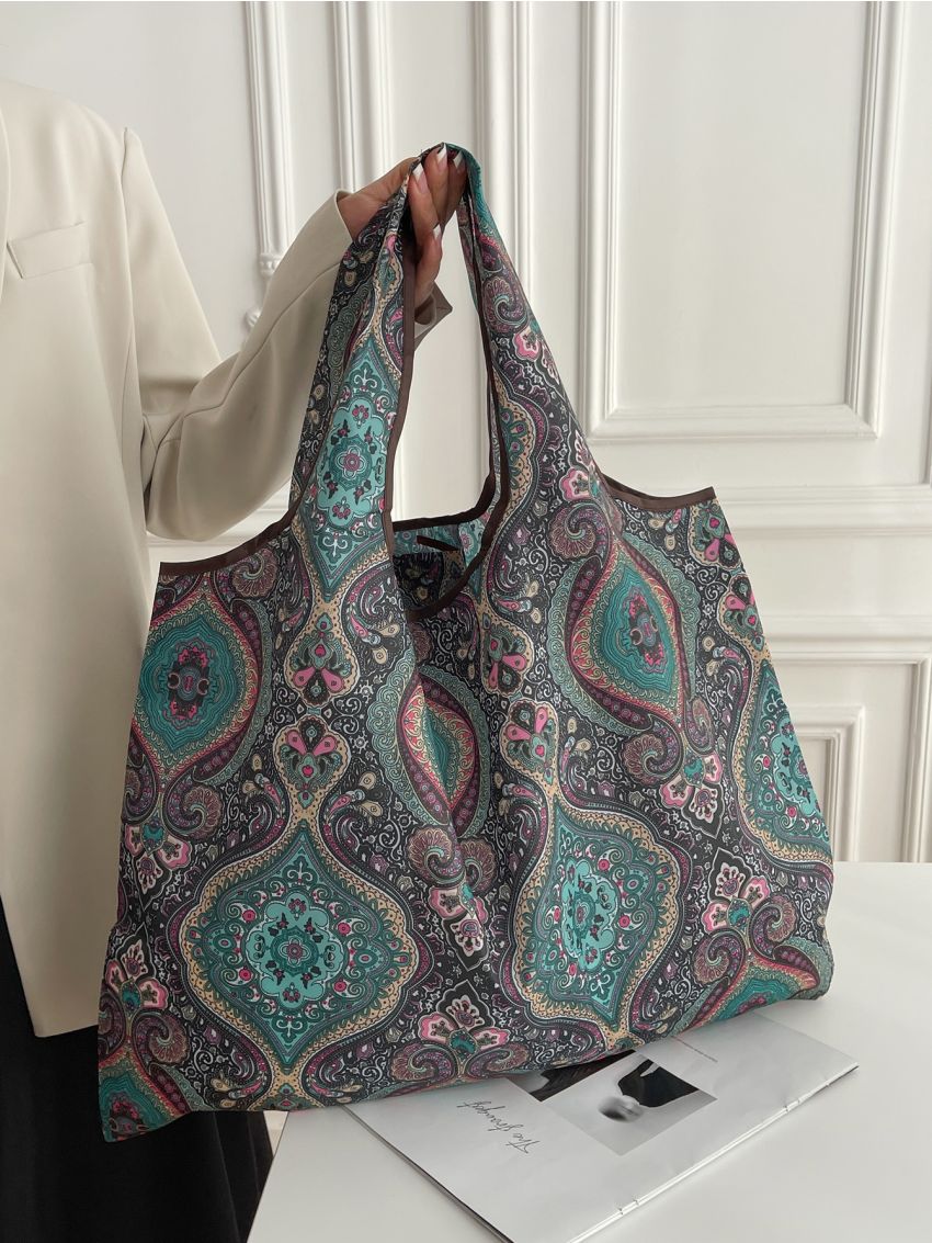 Paisley Graphic Shopper Bag Large Tote Bag