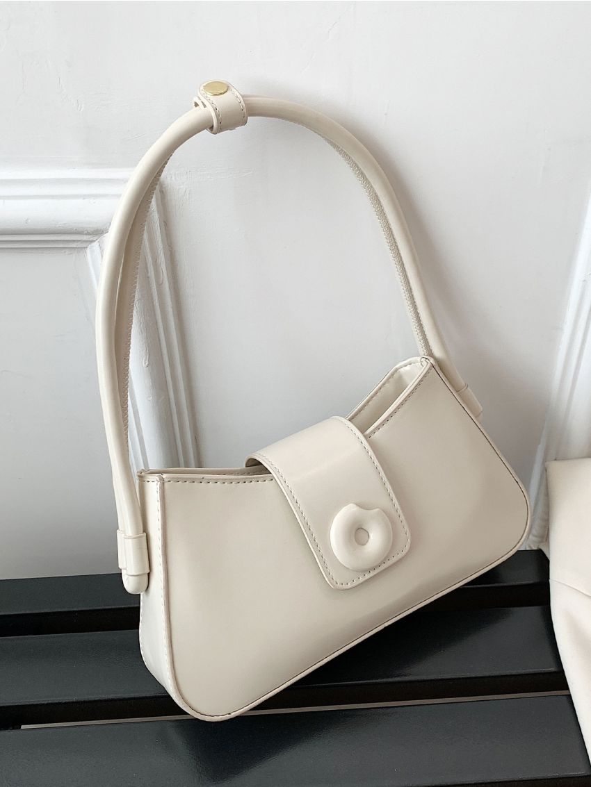 Minimalist Snap Button Baguette Bag