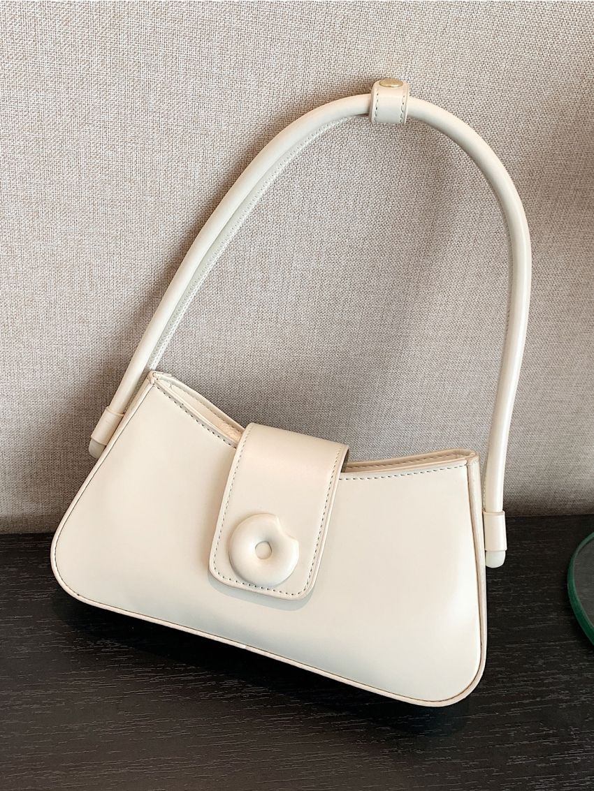 Minimalist Snap Button Baguette Bag