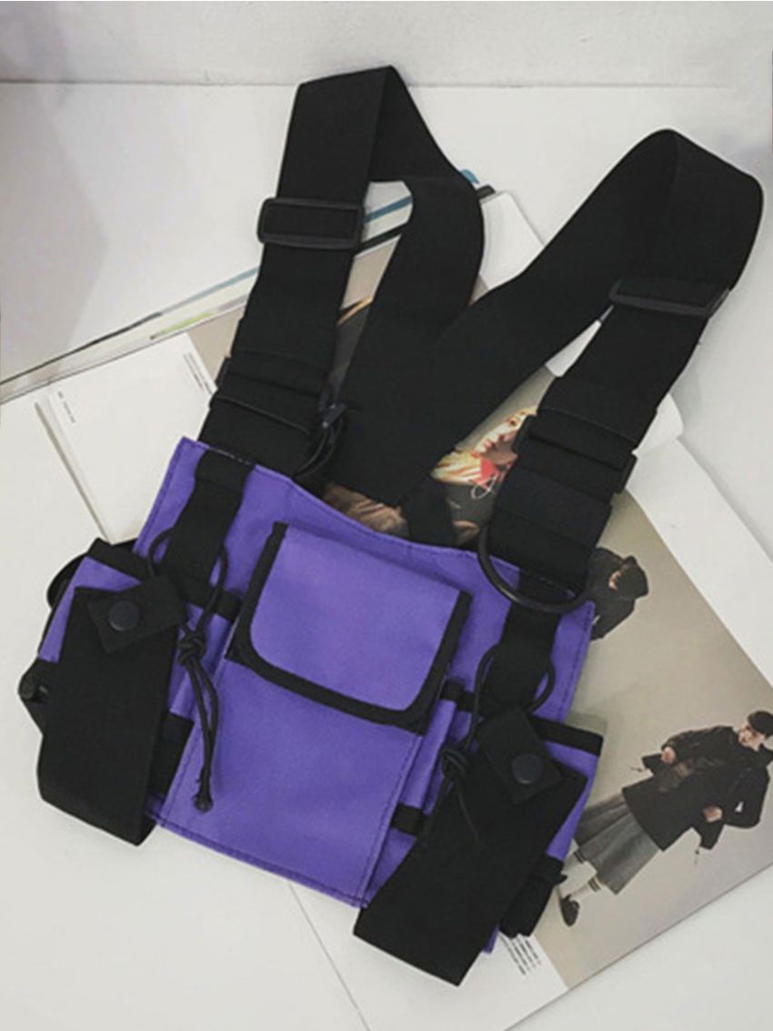 Streetwear Bag Unisex Black Functional Chest Rig Bags Adjustable Vest Hip-hop Chest Bag Woman Fashion Waist Pack