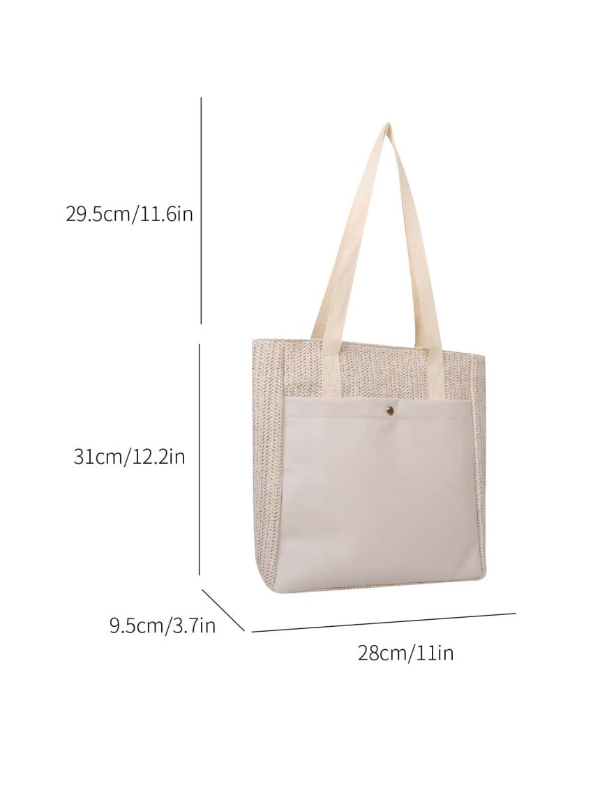 Two Tone Straw Bag