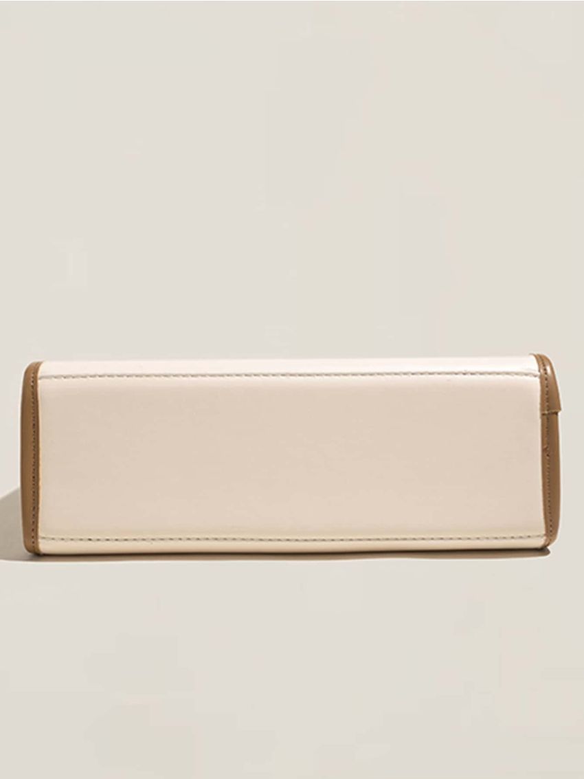 Contrast Binding Snap Button Square Bag