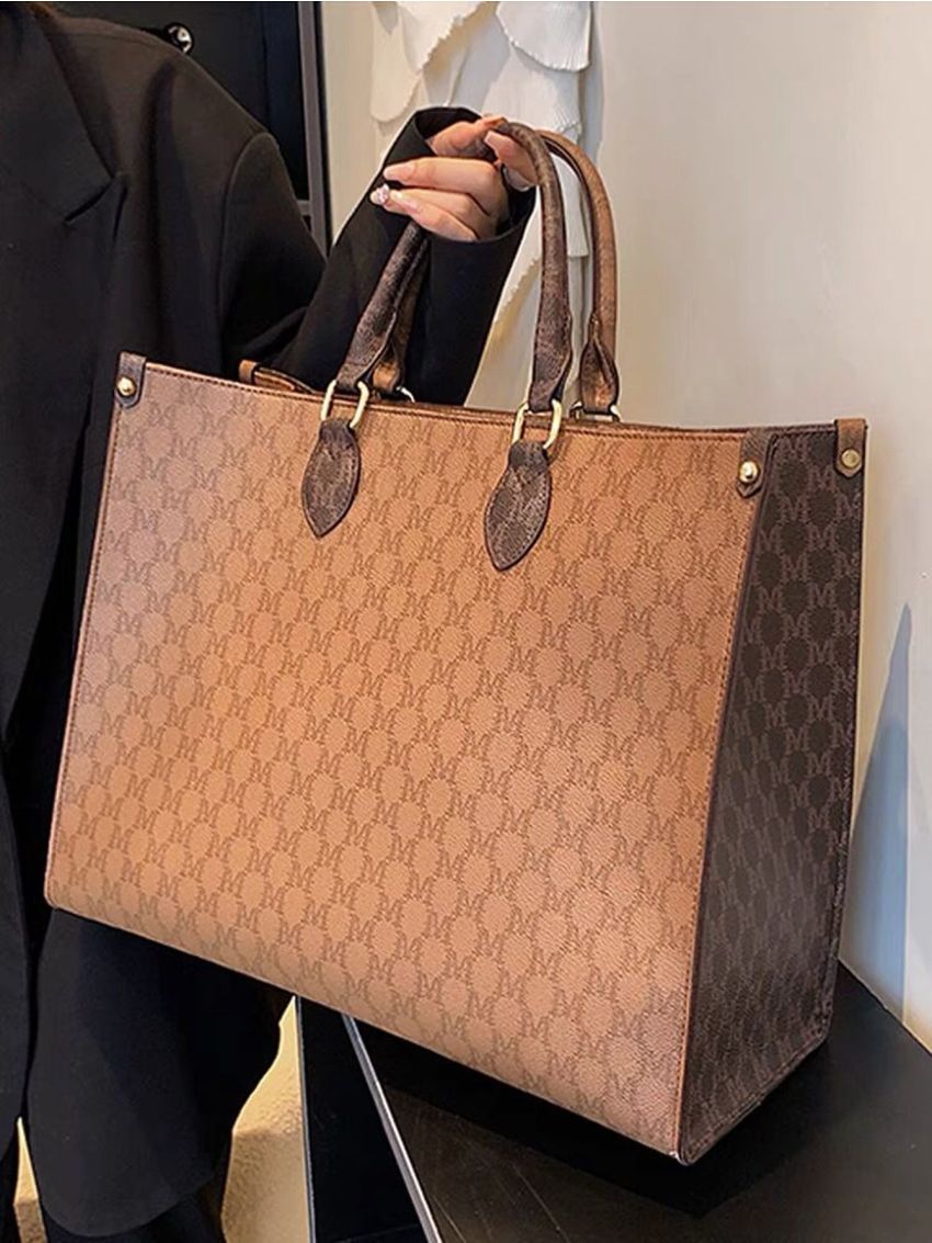 Geometric Pattern Shoulder Tote Bag