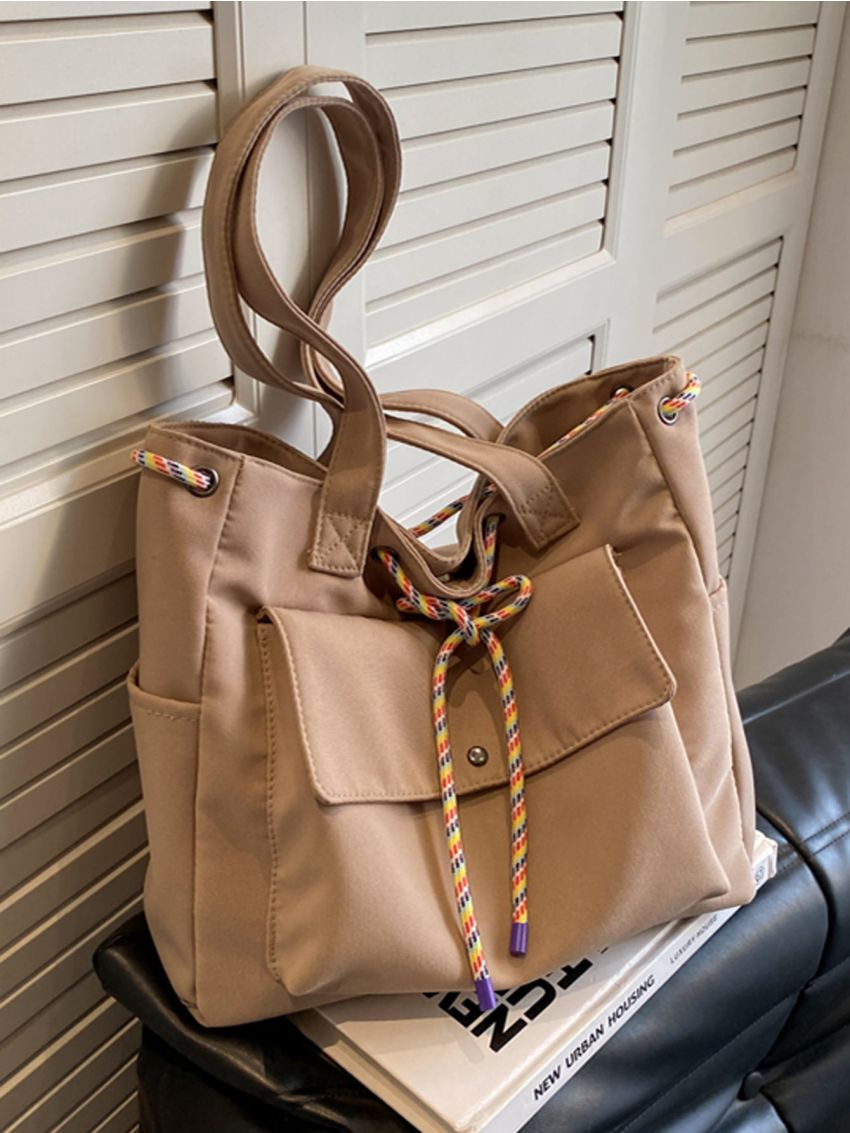 Minimalist Drawstring Design Shopper Bag