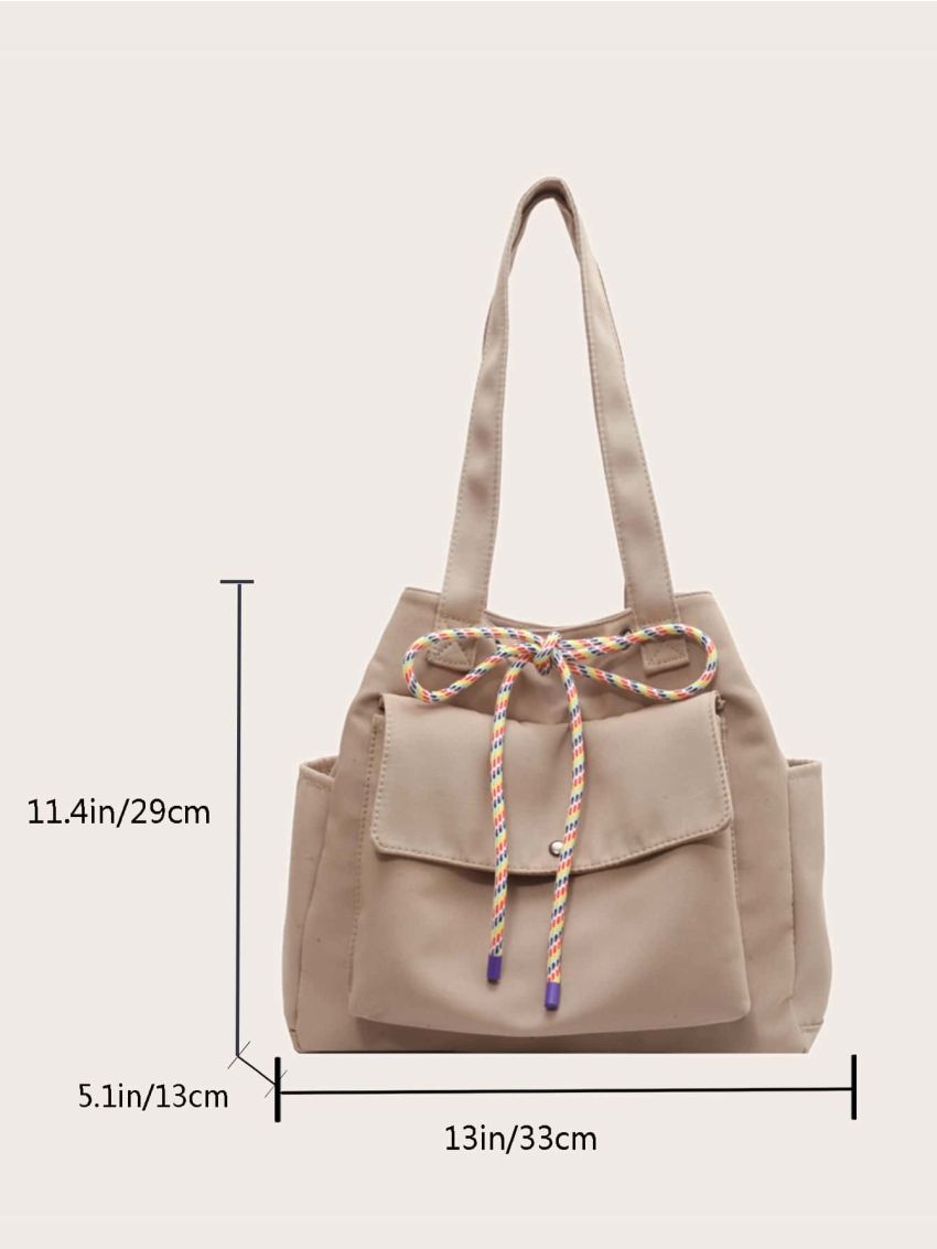 Minimalist Drawstring Design Shopper Bag