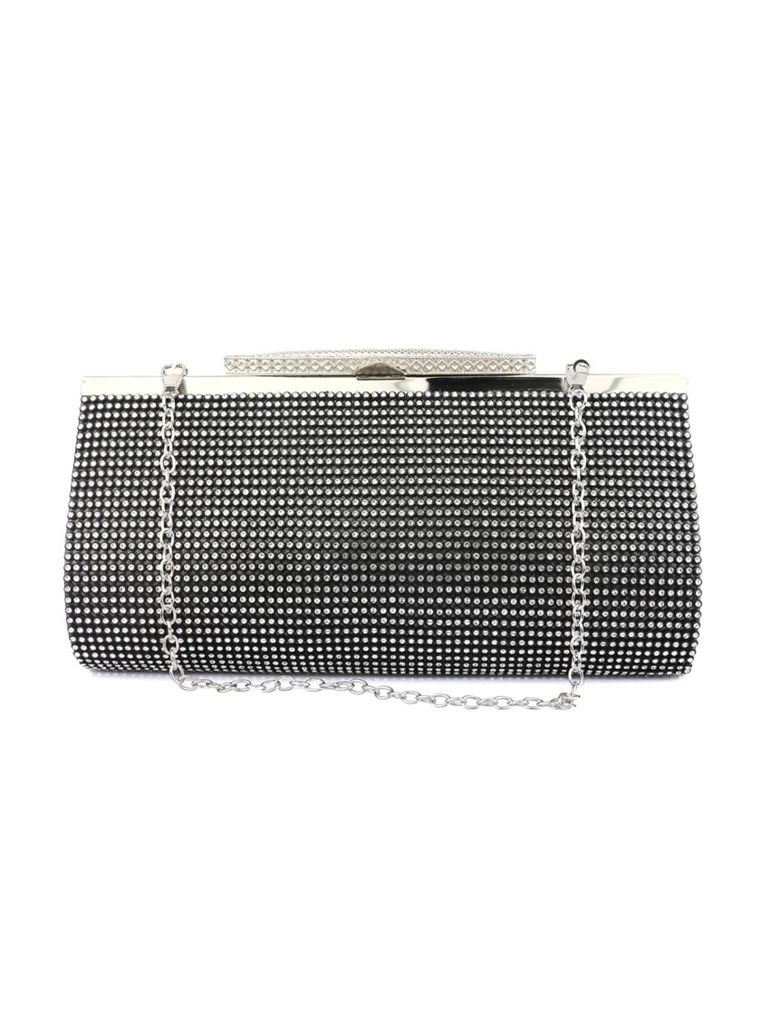 Rhinestone Decor Chain Square Bag