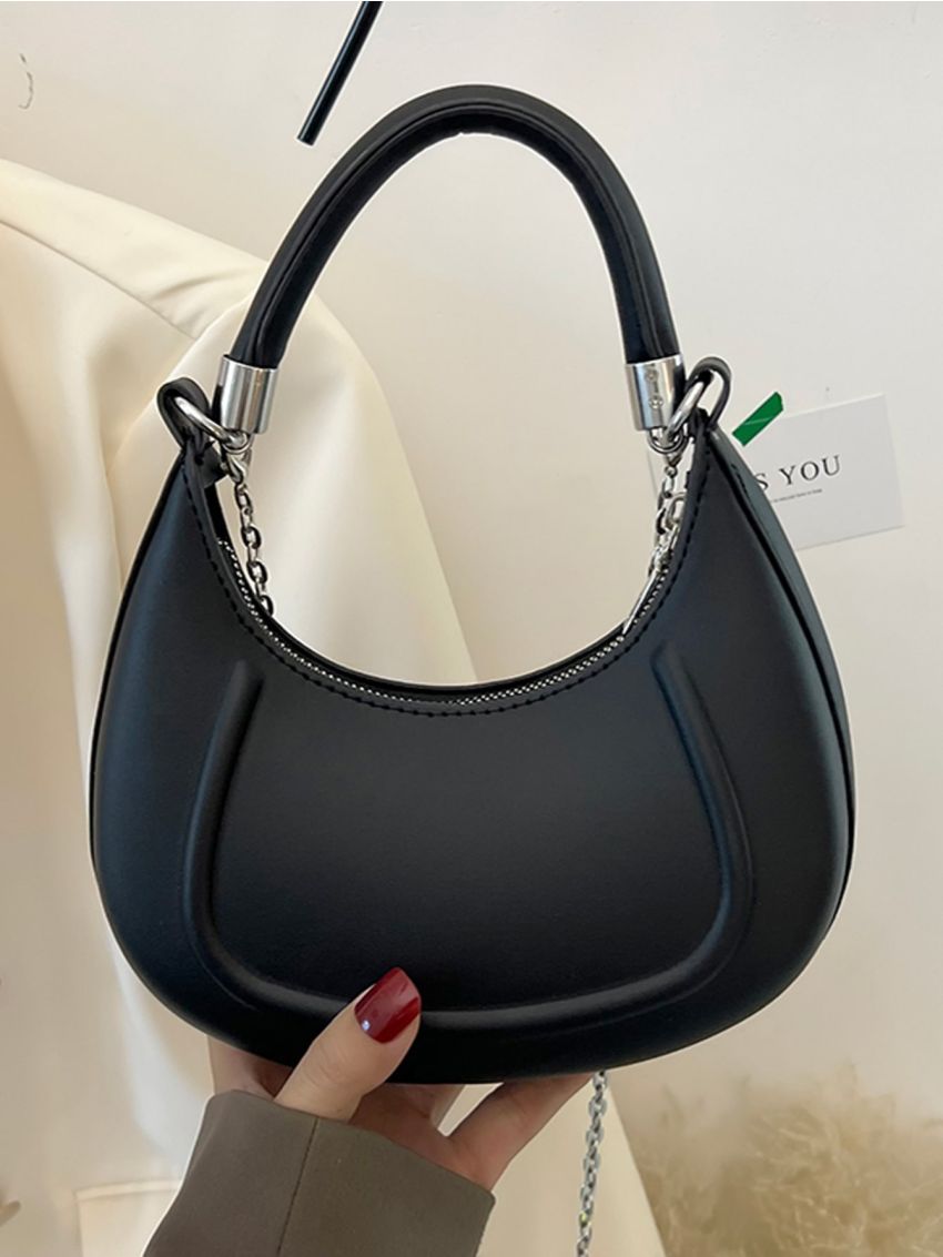 Minimalist Chain Decor Hobo Bag