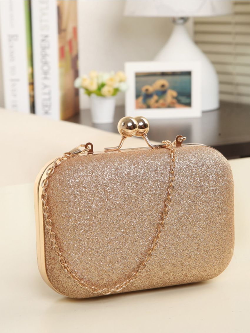 Mini Glitter Decor Chain Box Bag