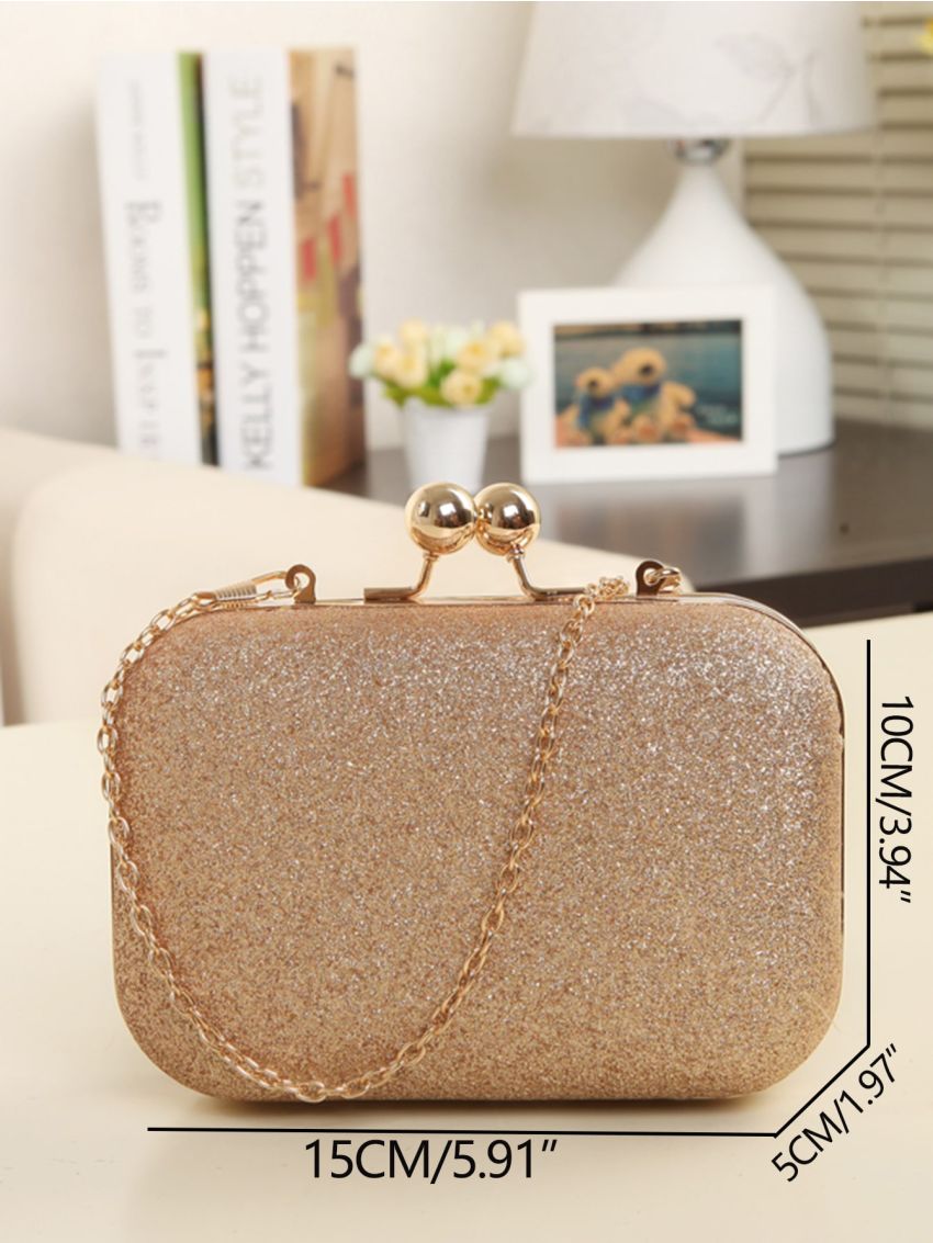 Mini Glitter Decor Chain Box Bag