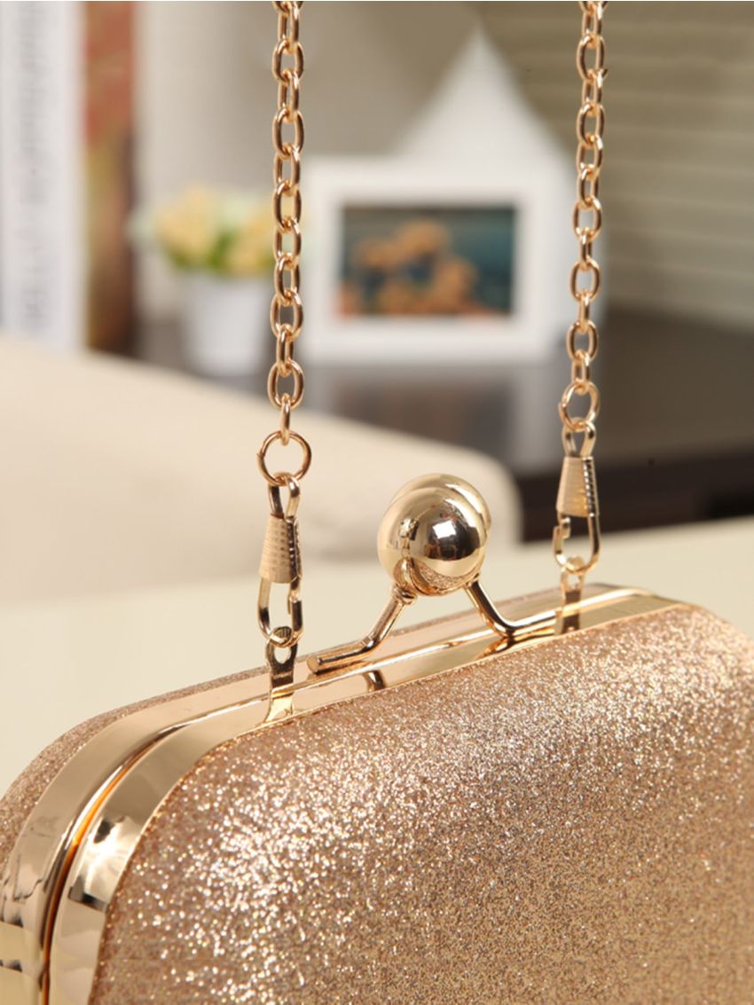 Mini Glitter Decor Chain Box Bag