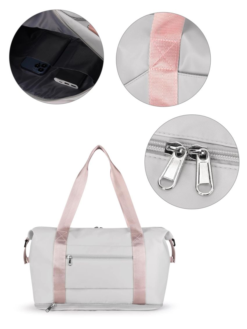 Travel Bag Waterproof Duffel Gym Tote Bag, Weekender Carry-on Overnight Bag For Women