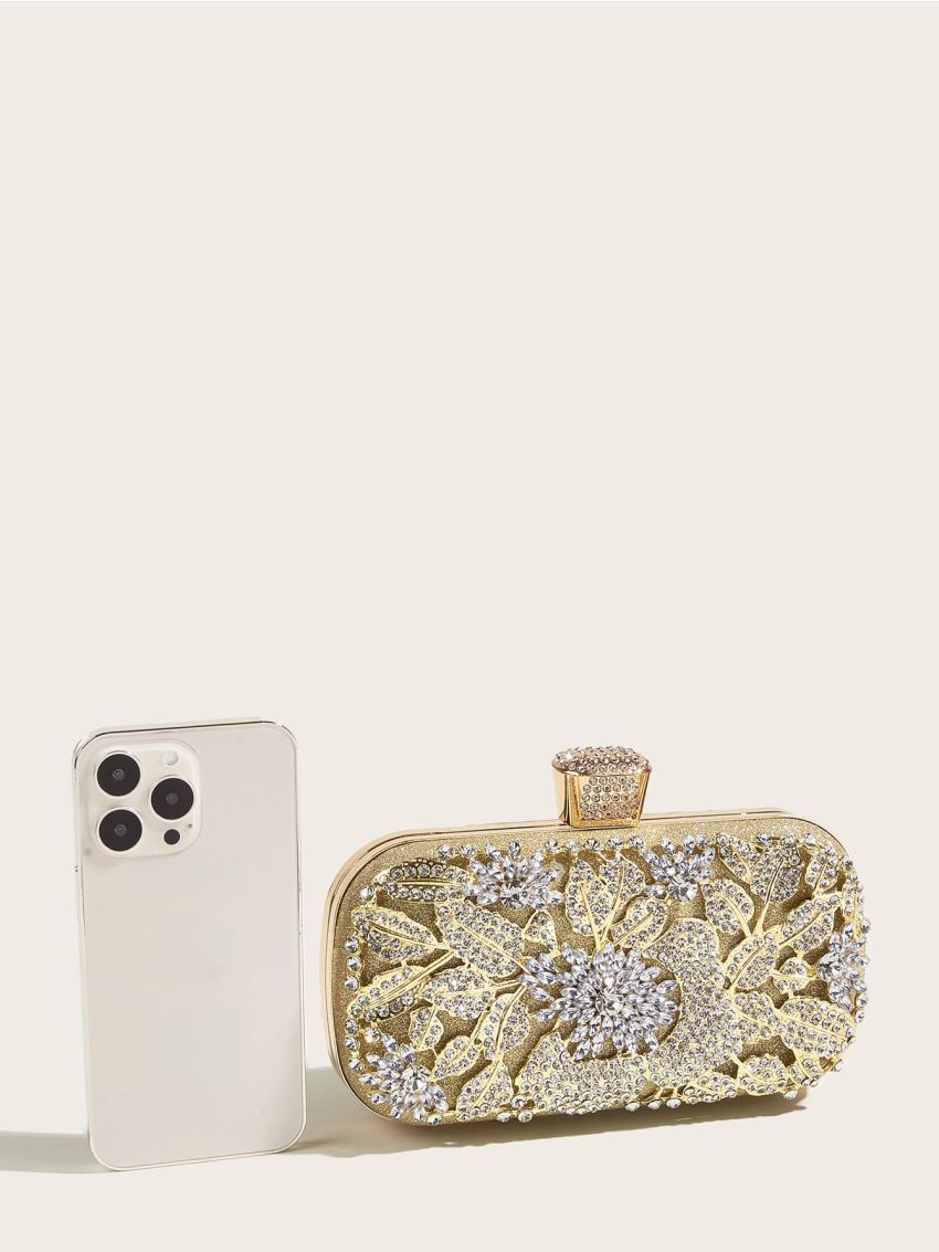 Mini Rhinestone Decor Chain Box Bag