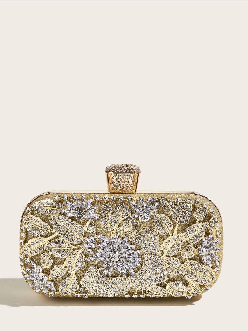 Mini Rhinestone Decor Chain Box Bag