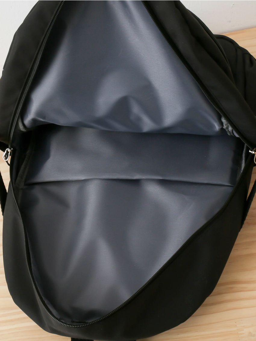 Letter Patch Decor Functional Backpack