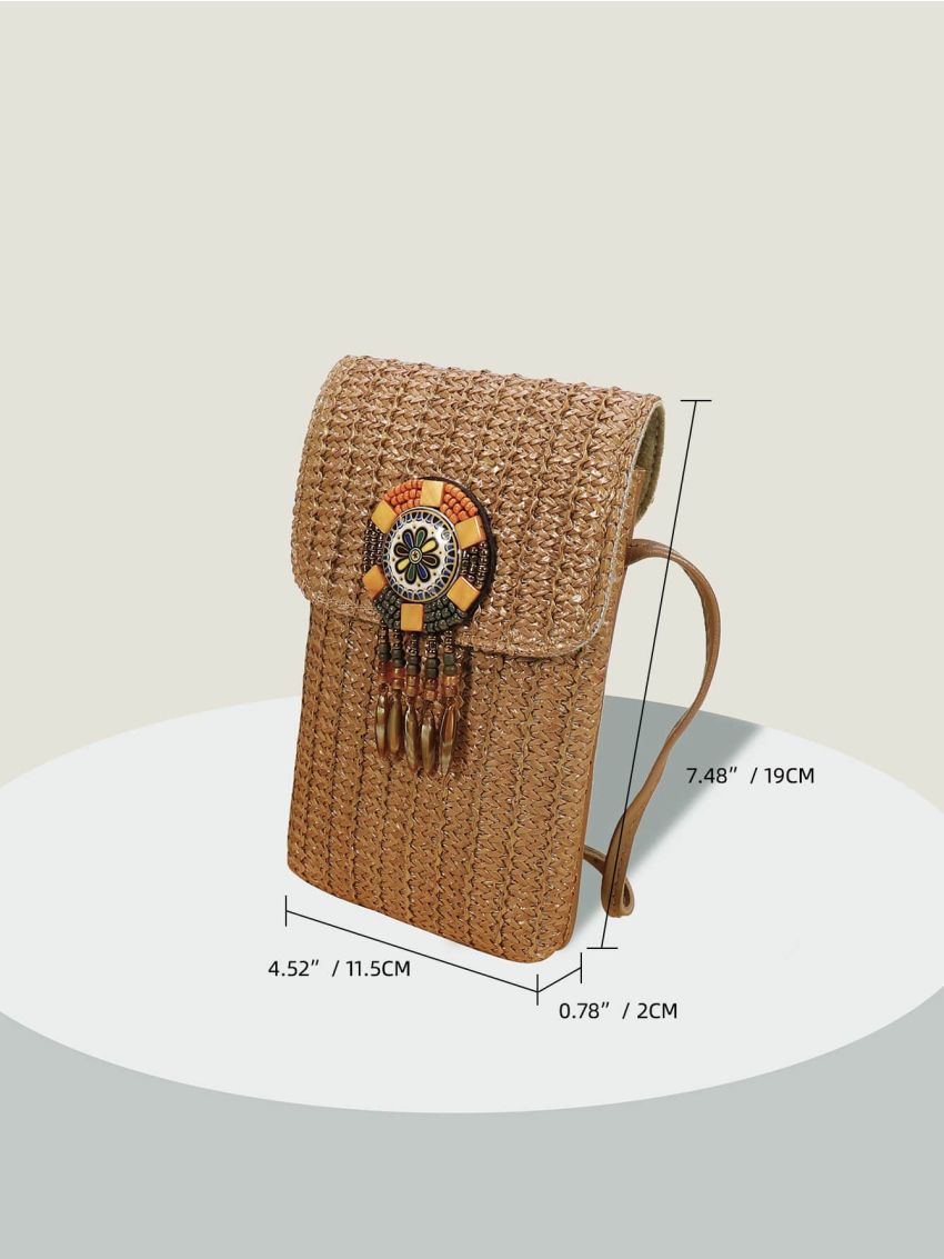 Flower Decor Flap Phone Wallet