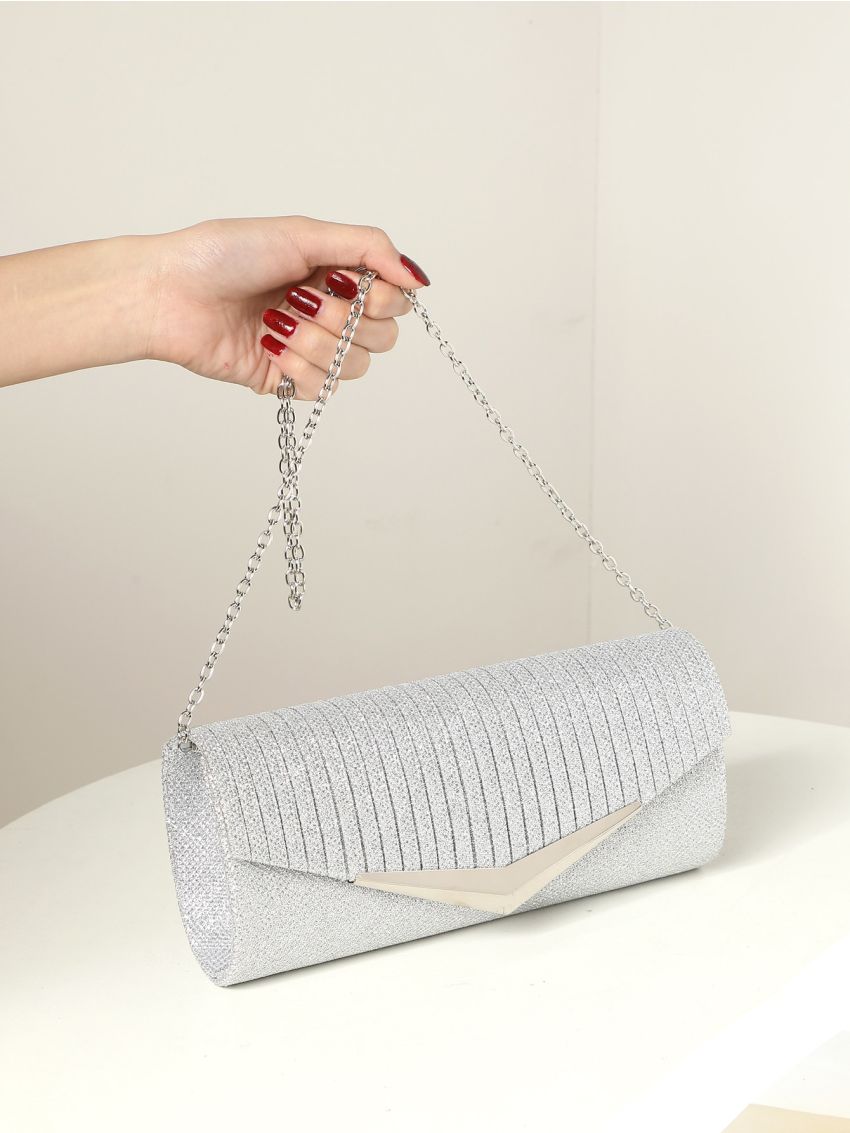 Glitter Metal Decor Flap Envelope Bag