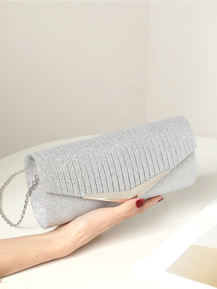 Glitter Metal Decor Flap Envelope Bag