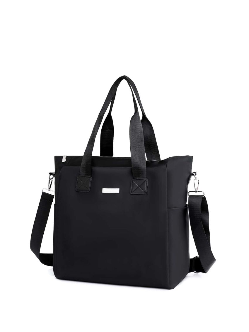 Metal Decor Shoulder Tote Bag