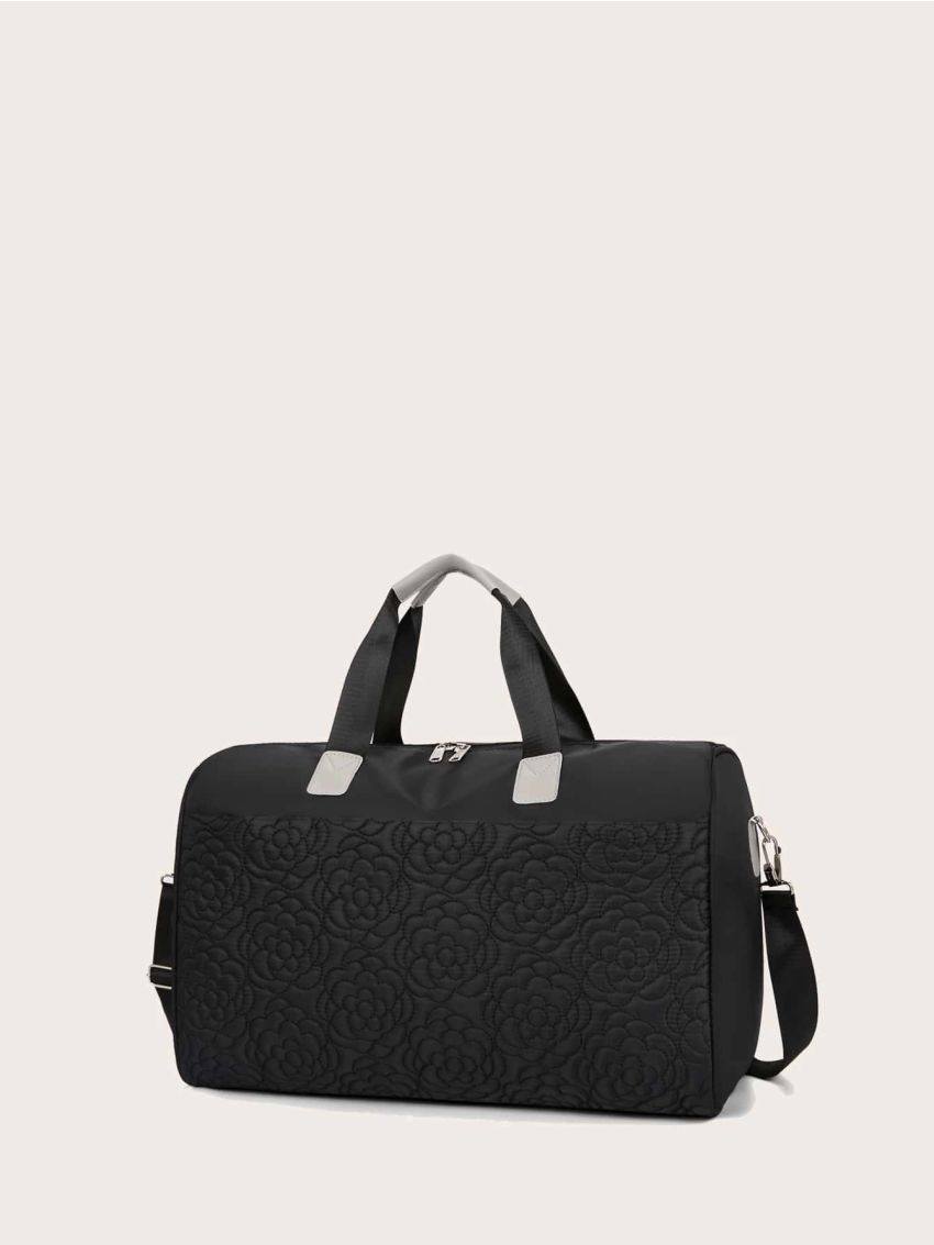 Floral Embossed Duffel Bag