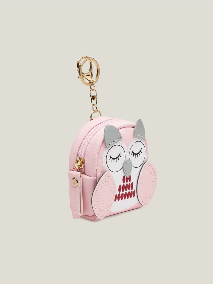 Cute Key Bag Owl Coin Purse Mini School Bag Car Key Chain Pendant Lady Wallet PU Coin Purses Coin Purse Keychain