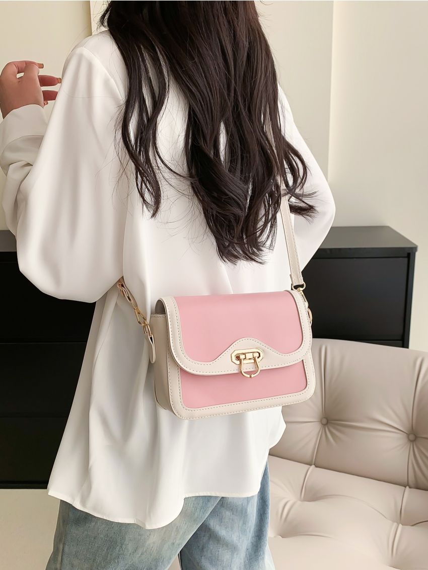 Mini Two Tone Flap Square Bag
