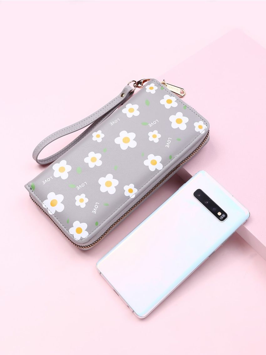 Floral Graphic Long Wallet