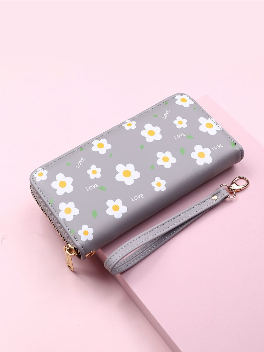 Floral Graphic Long Wallet