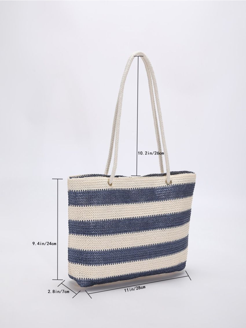 Two Tone Double Handle Crochet Bag