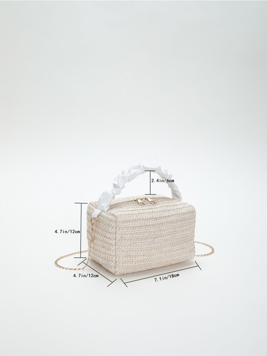 Mini Minimalist Chain Straw Bag